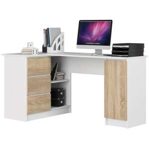 Sarok íróasztal - Akord Furniture - 155 cm - fehér / sonoma tölgy (bal) 75045103 Íróasztalok