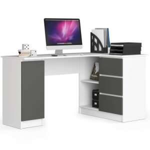 Sarok íróasztal - Akord Furniture - 155 cm - fehér / szürke 75045149 Íróasztalok