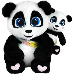Huggy Luv Mami and BaoBao interactive plush panda mom and baby, black and white panda with blue eyes, soft and cuddly - Interactive Plush Toy