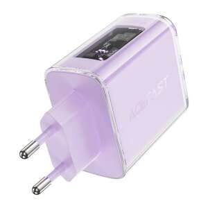 Acefast A45 65W GaN3 wall charger with 2 USB-C and 1 USB-A ports, purple - Phone Charger