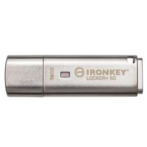 Kingston Technology IronKey Locker+ 50 USB flash meghajtó 16 GB USB A típus 3.2 Gen 1 (3.1 Gen 1) Ezüst 91246107 