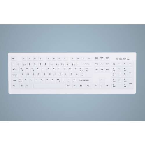 Cherry Active Key AK-C8100 немска клавиатура бяла, дезинфекцираща, медицинска клавиатура, за болници, медицински кабинети, офиси, администрация, промишленост