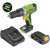 Fieldmann FDUV50150A akumulátorový vŕtací skrutkovač, zelený a čierny, batéria 18V Li-ion, nabíjačka a batéria v balení
