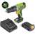 Fieldmann FDUV50150A akumulátorový vŕtací skrutkovač, zelený a čierny, batéria 18V Li-ion, nabíjačka a batéria v balení