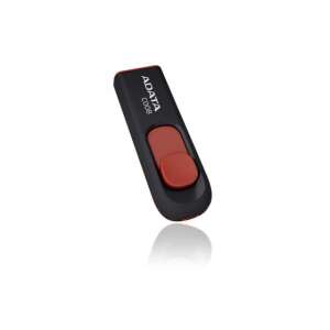 ADATA C008 64GB Unitate Flash USB, negru și roșu, vedere înclinată - ADATA