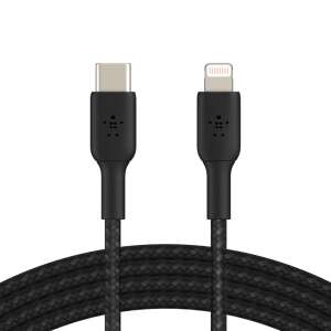 Belkin BOOST CHARGE USB-C auf Lightning geflochtenes Kabel, 1 Meter, schwarz - Lightning-Kabel