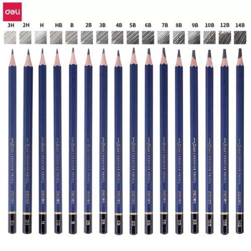 Deli Künstler Bleistift-Set, 18 Bleistifte, 3H bis 14B