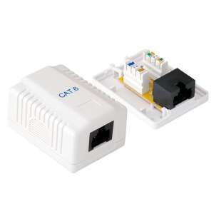 Zásuvka na stenu CAT 6, 1 port, samolepiaca, biela, konektor RJ45, sieťový kábel, internetové pripojenie - UTP prípojky
