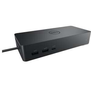 Dell UD22 USB-C notebook docking station, black, angled view - Docking Station