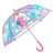 Perletti CoolKids Unicorn Clear Umbrella with Reflective Stripes, 60cm, Pink, Angled View