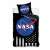 NASA ágyneműhuzat garnitúra, fekete-fehér amerikai zászló mintával, kék NASA logóval, gyerekeknek