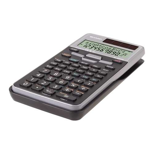 Sharp EL-520TGGY scientific calculator, angled view