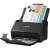 Epson WorkForce ES-500WII document scanner, side view with paper in the feeder