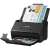 Epson WorkForce ES-500WII document scanner, side view with paper in the feeder