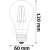 Avide ASF27CCT-4.5W-WIBLE Okos Filament LED Izzó A60 4.5W CCT WIFI + BLE APP Vezérlés Méretek