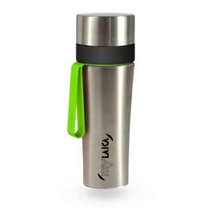 Laica myLAICA stainless steel water filter bottle with green strap - Water Bottle