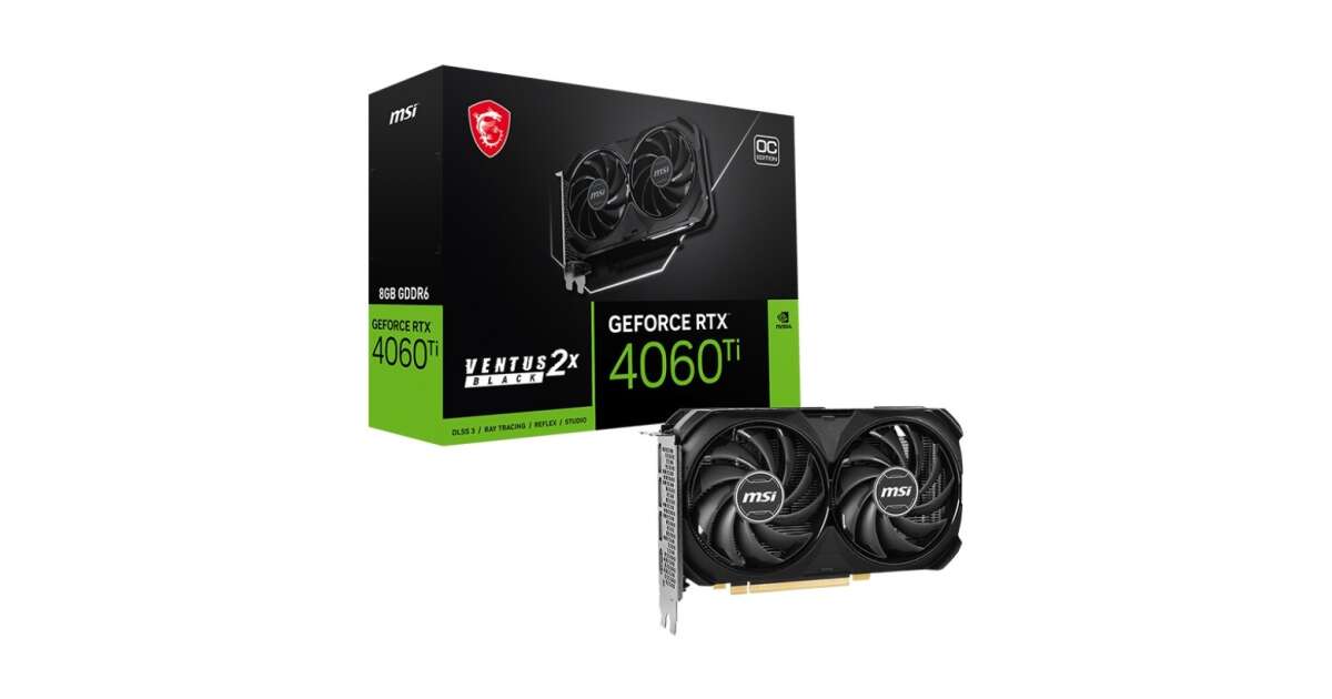 MSI GeForce RTX 4060 Ti 8G VENTUS 2X BLACK E1 OC デュアル MSI GeForce RTX 4060 Ti 8G VENTUS 2X BLACK E1 OC デュアル