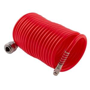 Matrix 57002 spirális légtömlő, 5 méter hosszú, gyorscsatlakozókkal, pneumatikus szerszámok kompresszorhoz való csatlakoztatására - Mtx