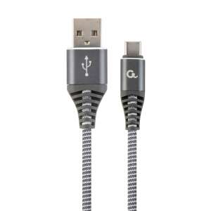 Kabel Gembird USB 2.0 A do USB-C, 1 metr, szary i biały pleciony - Kabel