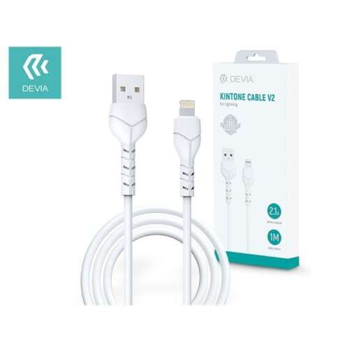 Kabel do ładowania i transmisji danych Devia Kintone V2 USB-A do Lightning 1 m biały (ST348686)