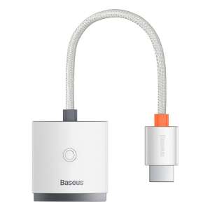 Baseus Lite Series HDMI-VGA adapter fehér, csatlakoztassa laptopját, számítógépét vagy konzolját HDMI csatlakozóval a VGA csatlakozóval ellátott TV-hez, monitorhoz vagy projektorhoz - VGA átalakító