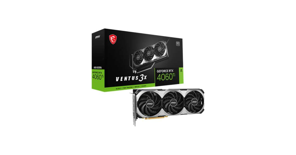 MSI GeForce RTX 4060 Ti VENTUS 3X 8G OC NVIDIA 8 Giga Bites GDDR6 (RTX ...