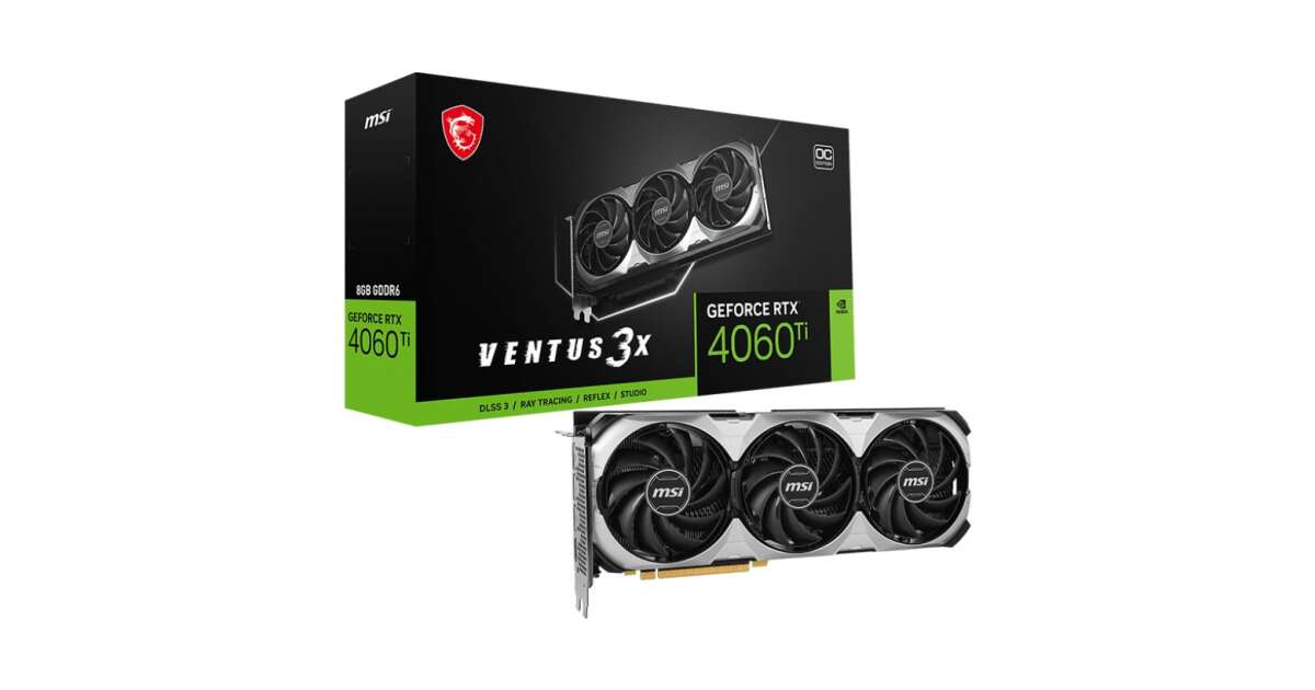 MSI GeForce RTX 4060 Ti VENTUS 3X 8G OC NVIDIA 8 Giga Bites GDDR6 (RTX ...