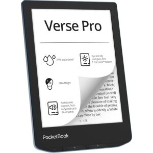 Cititor de cărți electronice PocketBook Verse Pro, ecran tactil, 16 GB, Wi-Fi, negru, albastru