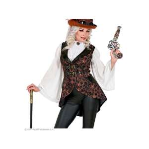 Costum steampunk pentru femei, vestă, mărimea L/XL, maro și negru, cu angrenaje și cataramă - Modă și îmbrăcăminte