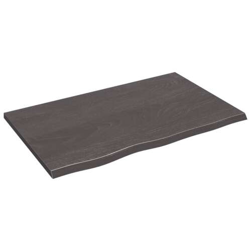 Sötétszürke tömör tölgyfa asztallap, 80x50x2 cm - Asztallap