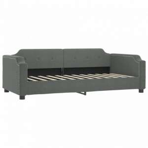 Canapeaua extensibilă din stofă vidaXL gri închis cu sertare, poziție închisă - Canapele