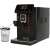 Gaggia Magenta Milk automatic coffee machine, black with red accents, front view with milk frother and cup