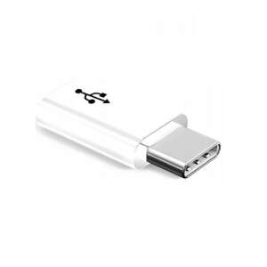 Univerzális Micro USB - USB-C Adapter - Fehér - 23x10x5 mm