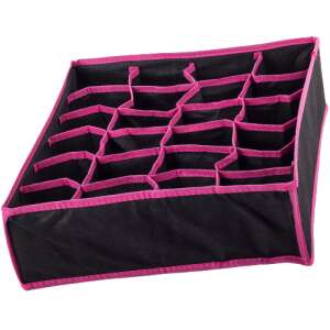 Drawer Organizer with 24 Compartments, 32 x 32 cm x 10 cm, Pink/Black