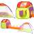 Collage of Springos Pop Up Play Tent with Tunnel and ball pit