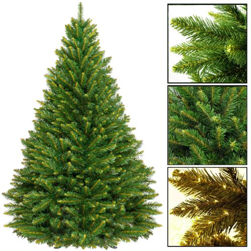 Springos Premium Artificial Christmas Tree with Needle Details Collage