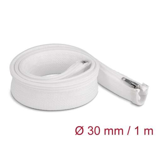 Delock fehér cipzár, 30 mm átmérő, 1 méter hosszú