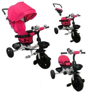 R-Sport 360°-ban fordítható tricikli tolókarral #rózsaszín 93444170 Triciklik - Megfordítható ülés