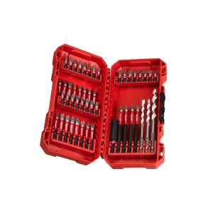Milwaukee 48-teiliges Shockwave-Bit-Set mit magnetischem Bithalter und Bohrer in einem roten Kunststoffkoffer - Milwaukee Bit Set