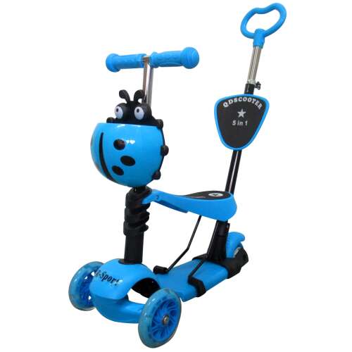 R-Sport H3 5in1 Scooter cu mâner de împingere și roți cu LED-uri - Ladybug #blue 32415900