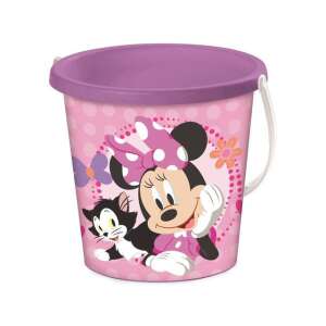 Minnie Maus Eimer aus Plastik mit Henkel, rosa und weiß, mit Minnie Maus und ihrer Katze - Strandspielzeug