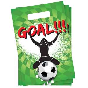 Fussball Party-Taschen, 6 Stück, grün mit GOAL und Fußballspieler-Design - Kunst & Hobby