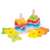 Hape Double Rainbow Stacker, farbenfrohes Holz-Stapelspiel mit Stern- und Blumenformen