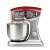 G3 Ferrari Pastaio Deluxe red and silver stand mixer with transparent casing showing the motor