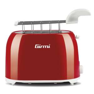 Girmi TP10 Toaster in Rot, Seitenansicht - Wasserkocher, Sandwichmaker, Standmixer, Toaster und Entsafter für Obst und Gemüse, Pressen