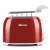 Toaster Girmi TP10 w kolorze czerwonym, widok z boku