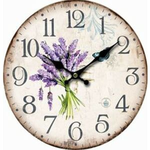 Dakls Levendula Falióra, 34cm Fa Óra Levendula Mintával - Dakls