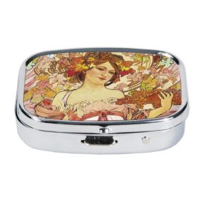 Fridolin Mucha Louise gyógyszeres doboz, dekoratív fém gyógyszertartó - Gyógyszeradagoló