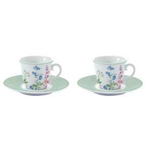 Zestaw porcelanowych filiżanek do espresso Floraison, 2 sztuki, 80ml - Zestaw do kawy i herbaty