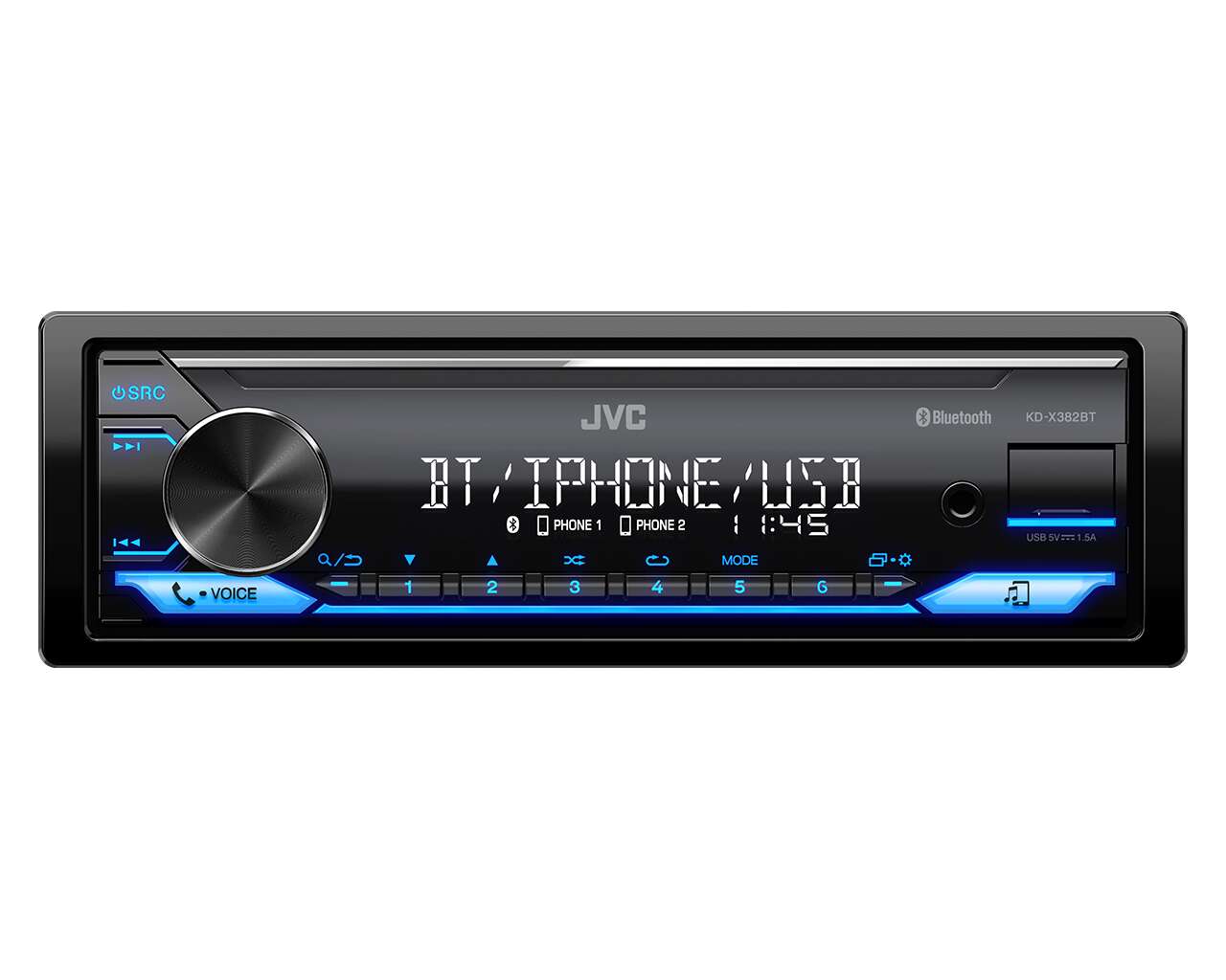 JVC KD-X382BT Bluetooth Autórádió, Fekete